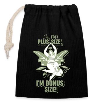 Curvy Poussin Bonus Taille Acceptation du corps - Sac cadeau en coton avec cordon (14 x 20 cm) - noir - Devant