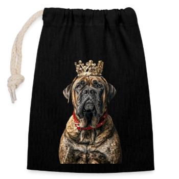Englischer Mastiff - Verschließbarer Geschenkbeutel aus Baumwolle (14x20cm) - Schwarz - Vorne