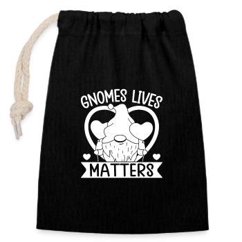 Gnome Costume Hommes Gnomes Lives Matters Gnome - Sac cadeau en coton avec cordon (14 x 20 cm) - noir - Devant