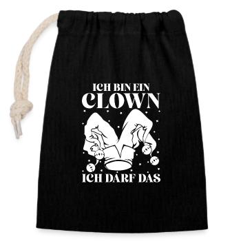 Circus Graphic Clown I May The Circus Artist - Closable cotton gift bag (14x20cm) - black - Front