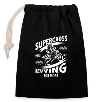 Un pilote de moto tout-terrain me fait vrombir le motocross MX - Sac cadeau en coton avec cordon (14 x 20 cm) - noir - Devant