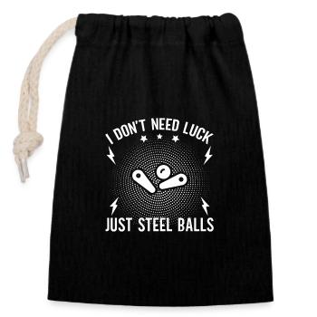 Les joueurs de flipper aiment les boules d’acier Idée de flipper - Sac cadeau en coton avec cordon (14 x 20 cm) - noir - Devant