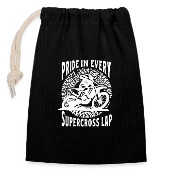 Dirt Bike Rider Supercross Lap MX Motocross - Closable cotton gift bag (14x20cm) - black - Front
