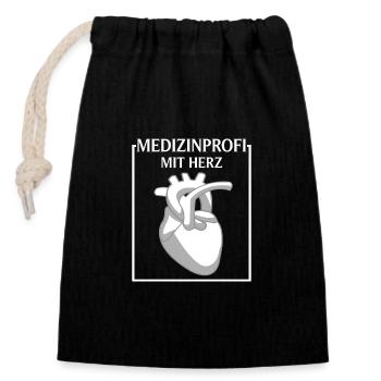 Arzthelferin Medizinprofi MFA - Verschließbarer Geschenkbeutel aus Baumwolle (14x20cm) - Schwarz - Vorne