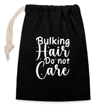 Powerlifting Bodybuilder Cheveux Ne S’en soucient Gym - Sac cadeau en coton avec cordon (14 x 20 cm) - noir - Devant