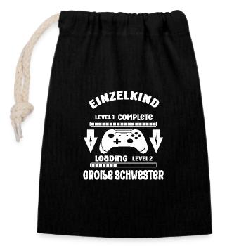 Only Child Complete - Loading Big Sister 2026 - Closable cotton gift bag (14x20cm) - black - Front