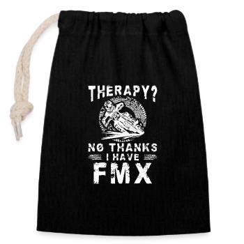 Dirtbike Rider Therapy? No Thanks MX Motocross - Verschließbarer Geschenkbeutel aus Baumwolle (14x20cm) - Schwarz - Vorne