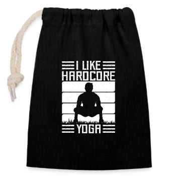 Pilates Enthusiasts I Like Hardcore Yoga Pilates - Verschließbarer Geschenkbeutel aus Baumwolle (14x20cm) - Schwarz - Vorne