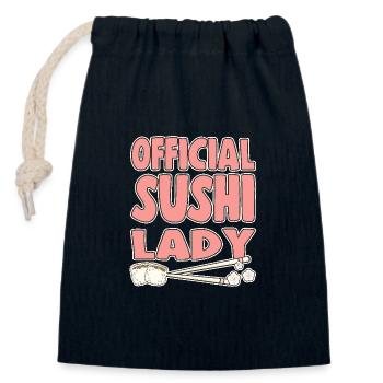 Japanese Food Lover Official Sushi Lady Sushi - Closable cotton gift bag (14x20cm) - navy - Front