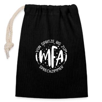 Medical Assistant Consultation Room MFA - Closable cotton gift bag (14x20cm) - black - Front