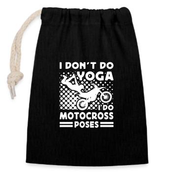 Dirtbike Rider I Do Poses MX Motocross Supercross - Sac cadeau en coton avec cordon (14 x 20 cm) - noir - Devant