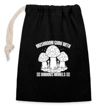 Morel Mushrooms Guru With Dubious Mushroom - Verschließbarer Geschenkbeutel aus Baumwolle (14x20cm) - Schwarz - Vorne