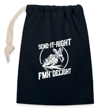 Dirt Bike Rider FMX Delight MX Motocross Supercross - Closable cotton gift bag (14x20cm) - navy - Front
