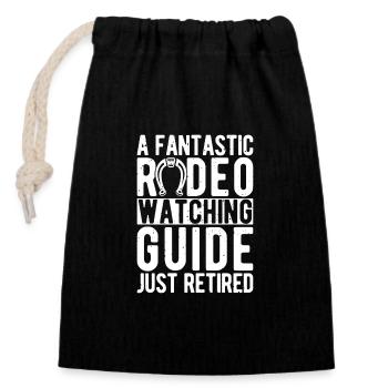 Rodeo Horse Riding Watching Guide Just Retired - Verschließbarer Geschenkbeutel aus Baumwolle (14x20cm) - Schwarz - Vorne