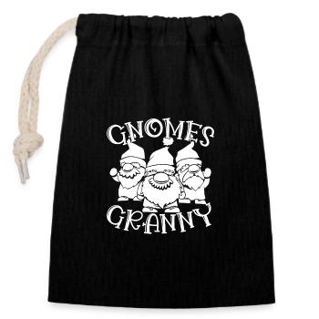 Gnome Costume Men Gnomes Granny Gnome - Verschließbarer Geschenkbeutel aus Baumwolle (14x20cm) - Schwarz - Vorne
