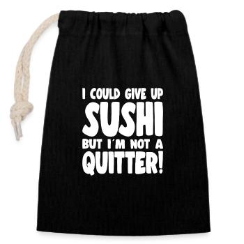 Sushi Lover I Could Not Give Up Sushi - Verschließbarer Geschenkbeutel aus Baumwolle (14x20cm) - Schwarz - Vorne