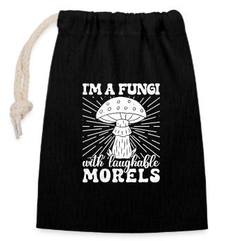 Morel Mushrooms Fungi Laughable Morels Mushroom - Verschließbarer Geschenkbeutel aus Baumwolle (14x20cm) - Schwarz - Vorne