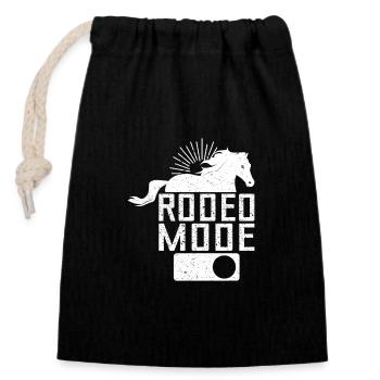 Rodeo Horse Riding Rodeo Mode Cowboy - Verschließbarer Geschenkbeutel aus Baumwolle (14x20cm) - Schwarz - Vorne