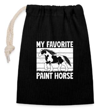 Hobby Horse Rider PAint Horse English Riding Horse - Verschließbarer Geschenkbeutel aus Baumwolle (14x20cm) - Schwarz - Vorne