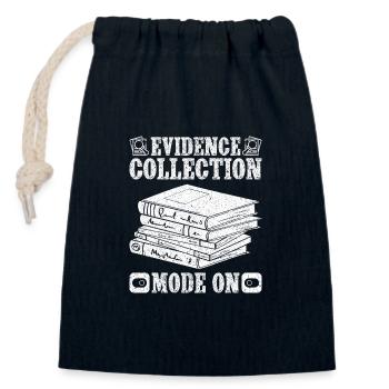 Mode de preuve d’analyste médico-légal sur le laboratoire de criminalité de l’escouade - Sac cadeau en coton avec cordon (14 x 20 cm) - bleu marine - Devant