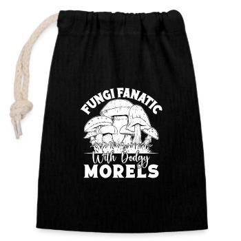 Morel Mushrooms Fungi Fanatic Mushroom - Verschließbarer Geschenkbeutel aus Baumwolle (14x20cm) - Schwarz - Vorne