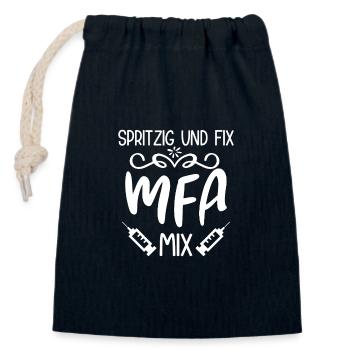 Assistant médical Sprightly & Fix MFA - Sac cadeau en coton avec cordon (14 x 20 cm) - bleu marine - Devant
