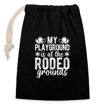 Rodeo Horse Riding My Playground Rodeo Grounds - Verschließbarer Geschenkbeutel aus Baumwolle (14x20cm) - Schwarz - Vorne
