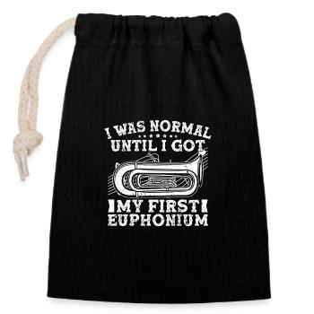 Baritone Player I Was Normal Until I Got My First - Closable cotton gift bag (14x20cm) - black - Front