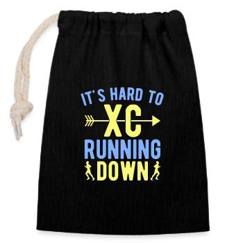 Cadeau de course XC drôle XC Runner Edition - Sac cadeau en coton avec cordon (14 x 20 cm) - noir - Devant