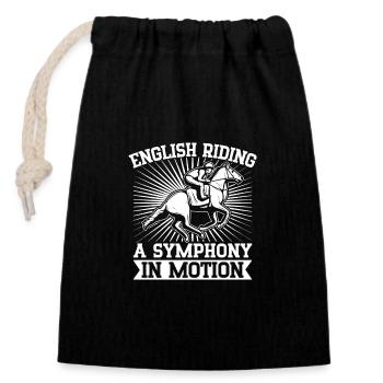 Hobby Horse Rider SYmphony In Motion English - Closable cotton gift bag (14x20cm) - black - Front