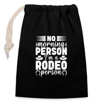 Rodéo Équitation Pas de personne du matin Un cow-boy - Sac cadeau en coton avec cordon (14 x 20 cm) - noir - Devant