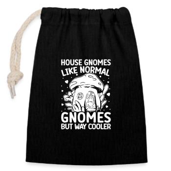 Gnome Costume Men House Like Normal But Way Cooler - Verschließbarer Geschenkbeutel aus Baumwolle (14x20cm) - Schwarz - Vorne