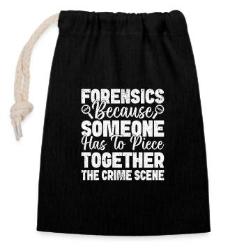 Forensic Analyst Piece Together The Crime Scene - Verschließbarer Geschenkbeutel aus Baumwolle (14x20cm) - Schwarz - Vorne