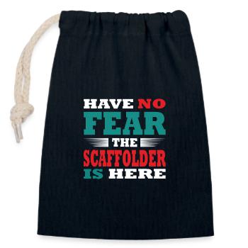 N’ayez pas peur, le Gerüstbauer est là Tenue - Sac cadeau en coton avec cordon (14 x 20 cm) - bleu marine - Devant