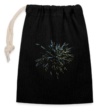 Fireworks 01 - Closable cotton gift bag (14x20cm) - black - Front