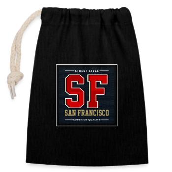 San Francisco - Verschließbarer Geschenkbeutel aus Baumwolle (14x20cm) - Schwarz - Vorne