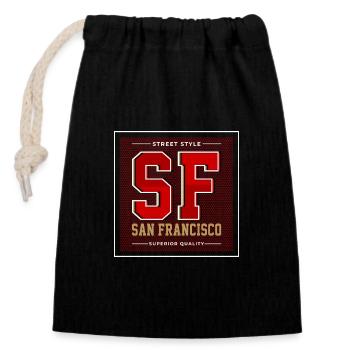 San Francisco - Verschließbarer Geschenkbeutel aus Baumwolle (14x20cm) - Schwarz - Vorne