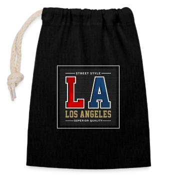 Los Angeles - Verschließbarer Geschenkbeutel aus Baumwolle (14x20cm) - Schwarz - Vorne