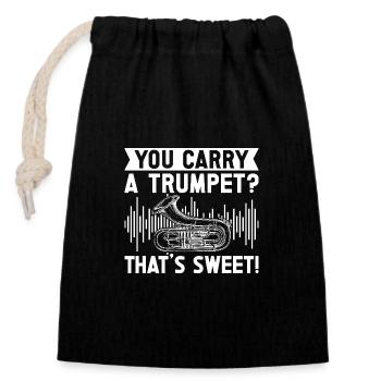Baritone Player You Carry A Trumpet Euphonium - Closable cotton gift bag (14x20cm) - black - Front