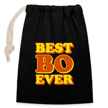 Bo First Name Funny Gift - Closable cotton gift bag (14x20cm) - black - Front