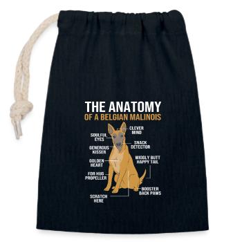 Belgischer Malinois - Verschließbarer Geschenkbeutel aus Baumwolle (14x20cm) - Navy - Vorne
