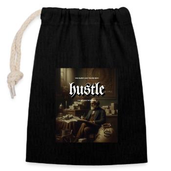 Hustle - Wealthy Man on Classic Painting - Closable cotton gift bag (14x20cm) - black - Front