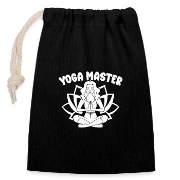 Passionnés de Pilates Maître Yoga Pilates - Sac cadeau en coton avec cordon (14 x 20 cm) - noir - Devant