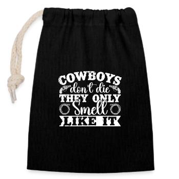Rodeo Horse Riding Cowboys Don`t Die Cowboy - Verschließbarer Geschenkbeutel aus Baumwolle (14x20cm) - Schwarz - Vorne