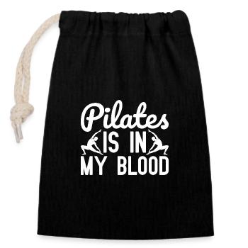 Amateurs de Pilates Le Pilates est dans mon sang Pilates - Sac cadeau en coton avec cordon (14 x 20 cm) - noir - Devant