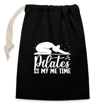 Passionnés de Pilates Pilates Is My Me Time Pilates - Sac cadeau en coton avec cordon (14 x 20 cm) - noir - Devant