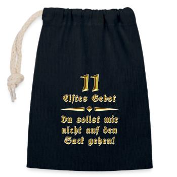 11. Gebot - Du sollst mir nicht auf den Sack gehen - Verschließbarer Geschenkbeutel aus Baumwolle (14x20cm) - Navy - Vorne