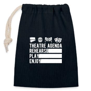 Theater Agenda Rehearse Play Enjoy Actor - Closable cotton gift bag (14x20cm) - navy - Front