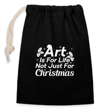 Funny Art Painter For Christmas Drawing Gifts - Verschließbarer Geschenkbeutel aus Baumwolle (14x20cm) - Schwarz - Vorne