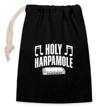 Harmonica Musican Holy Harpamole Harmonica - Closable cotton gift bag (14x20cm) - black - Front